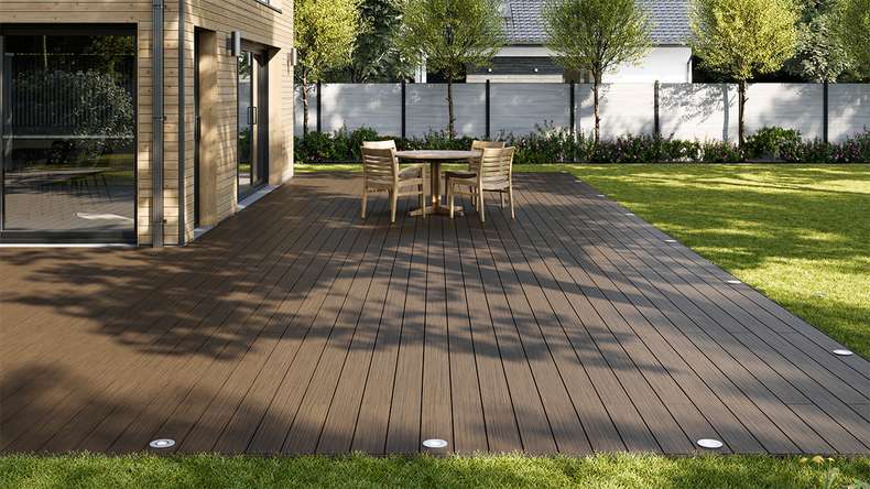 planeo AntikWood WPC set completo di tavole massicce - marrone antico invecchiato