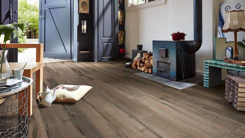 MEISTER design flooring MeisterDesign. next DD 500 S - 06986 Legno vecchio rovere grigio argilla | Isolamento acustico integrato Impact (400054-1287220-06986)