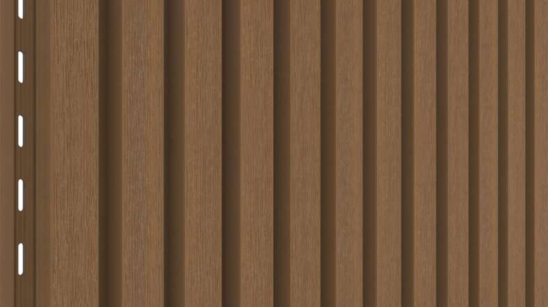 planeo LINEA Slim - Rivestimento per facciate in WPC CoEx, finitura Teak della Birmania, 2900 x 215 mm