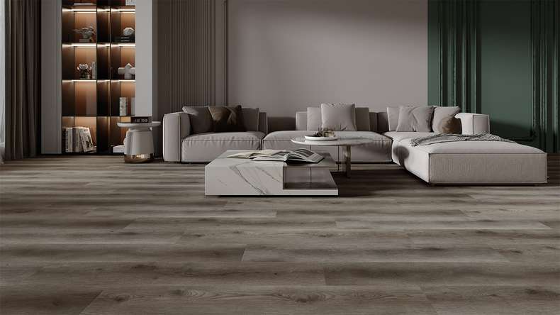 planeo Vinile rigido a incastro - HOMEtec Pro 50 IXPE Shadow Oak | Isolamento acustico integrato (RP-E50-7)
