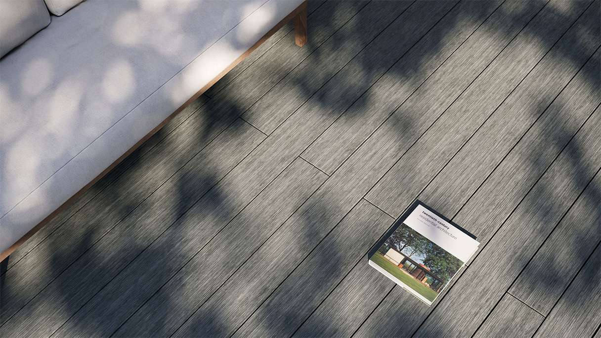 planeo AntikWood WPC tavola solido - Grigio pietra 3m invecchiato