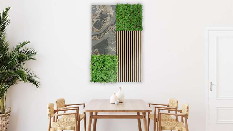 pannello acustico planeo - MixWall Mineral Mood Antique Slate 52 x 104 cm | pietra vera (PLMW-30411C)