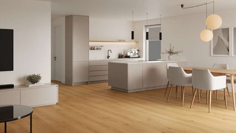 Lys&Land Vinile Klick rigido - Fjordline XL Oak Nova Tavola XL lunga 1,83 m e isolamento acustico integrato (SP183-09)