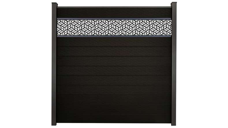 planeo Gardence Strong - recinzione a innesto BPC Foglie nere co-ex 180 x 180 cm