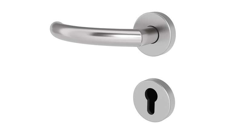 planeo Edelwerk SILBA maniglia per porta in acciaio inox PZ rosa tondo