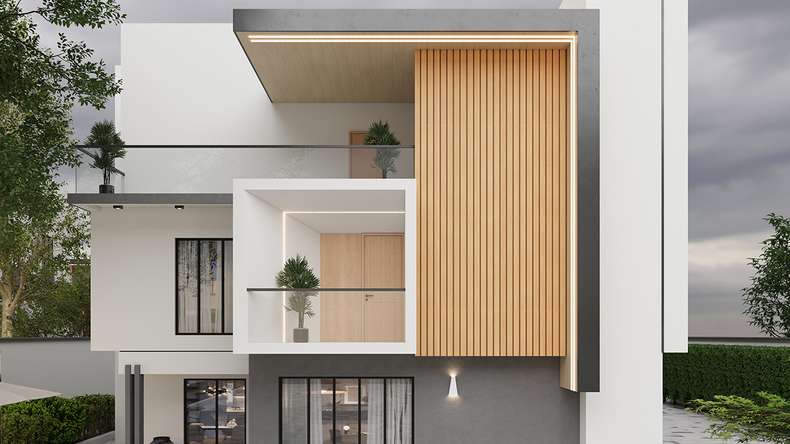 planeo LINEA Wide - Rivestimento per facciate in WPC CoEx, colore sabbia, 2900 x 181 mm