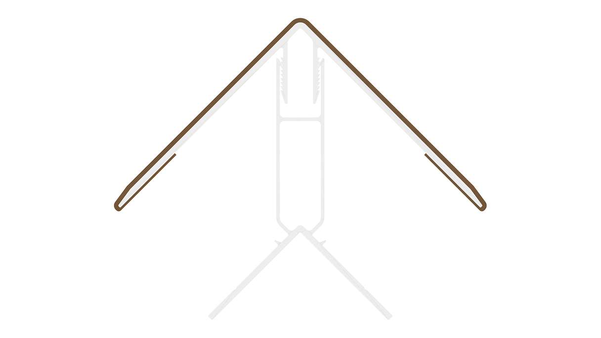 planeo LINEA - Profilo angolare esterno in alluminio CoEx, finitura teak birmano, 3000 x 66 x 66 mm