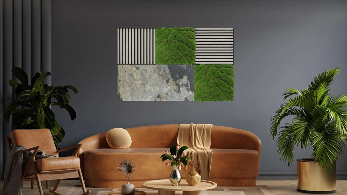pannello acustico planeo - MixWall Mineral Mood Antique Slate 52 x 104 cm | pietra vera (PLMW-30411C)