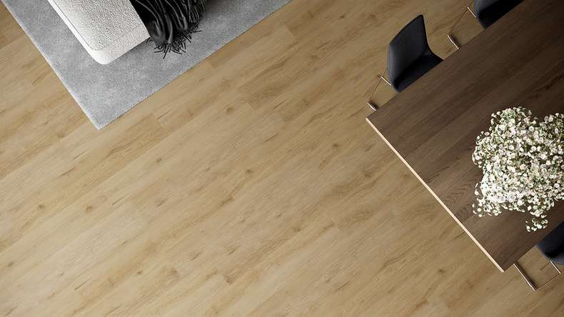 planeo Vinile rigido a incastro - HOMEtec Pro 50 IXPE Avorio Rovere naturale | Isolamento acustico integrato (RP-G50-6)