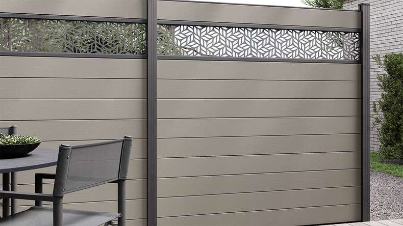 planeo Gardence Strong - Recinzione in BPC quadrato Grigio