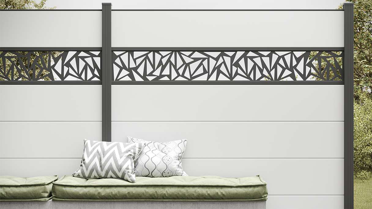 planeo Gardence Simply - Recinzione in PVC ad innesto Quadrata Bianco 180 x 180cm
