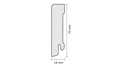 Battiscopa Wicanders MDF svasato - bianco cubico 18x70x2400mm