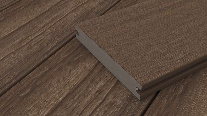 planeo ANTIKWoodline - Doghe per terrazza rivestite in WPC CoEx, doghe massicce - Ipe marrone 3 m - rustico/spazzolato liscio