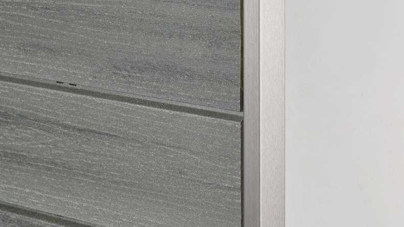 planeo Fassado - Rivestimento di facciata a fasce romboidali WPC grigio grafite