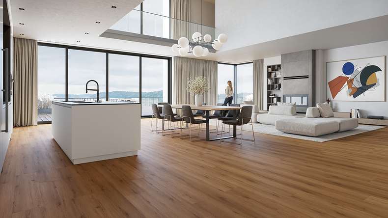 planeo Vinile rigido a incastro - HOMEtec Pro 50 IXPE Natural Field Oak | Isolamento acustico integrato (RP-G50-4)