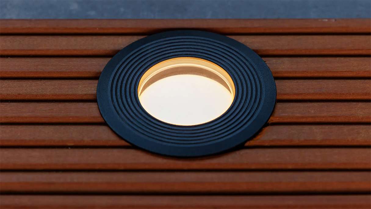 planeo illuminazione per terrazze 12V - Luce da incasso LED Onyx 90 RA - 2W 76Lumen
