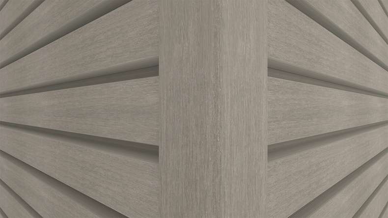 planeo LINEA Wide - Rivestimento per facciate in WPC CoEx, grigio chiaro, 2900 x 181 mm