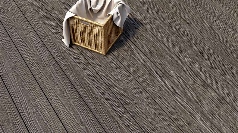 planeo MAXLine Nature - Pannello per decking XL rivestito in WPC CoEx a camera cava - grigio scuro 3m strutturato/liscio spazzolato