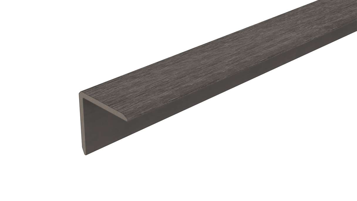 planeo LINEA - Angolo interno ed esterno in WPC CoEx, grigio scuro, 2900 x 55 x 55 mm