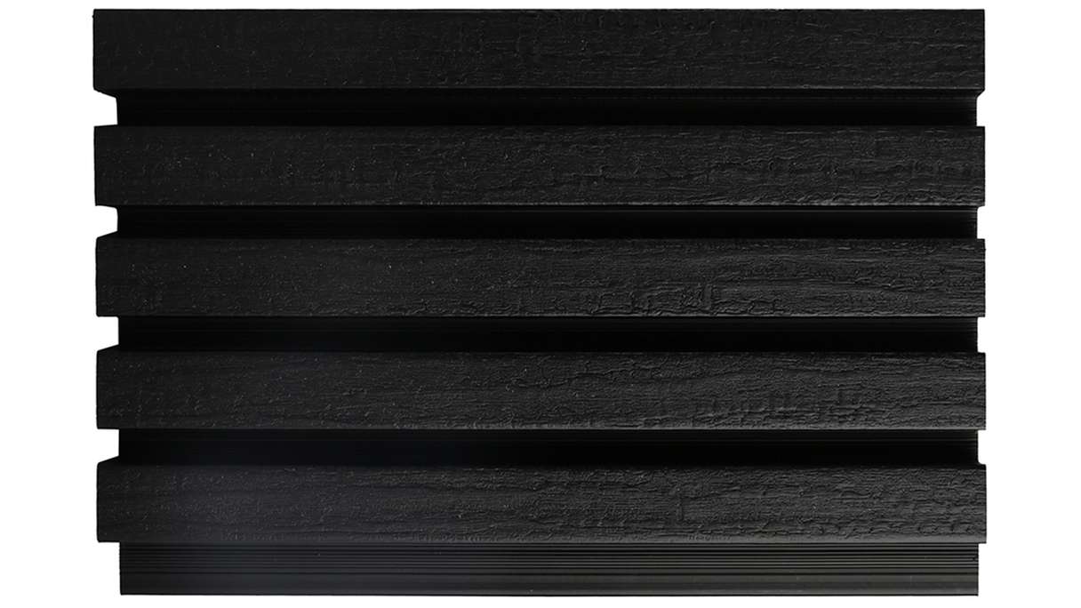 planeo LINEA Slim - Rivestimento per facciate in WPC CoEx, nero, 2900 x 215 mm