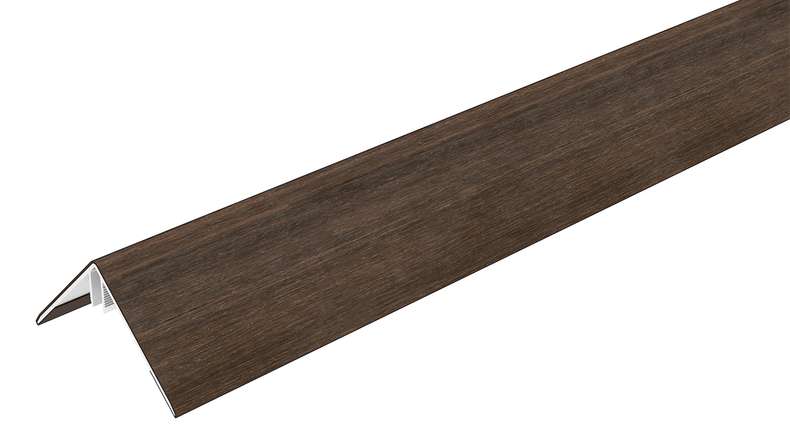 planeo LINEA - Profilo angolare esterno in alluminio CoEx, colore Ipe marrone, 3000 x 66 x 66 mm