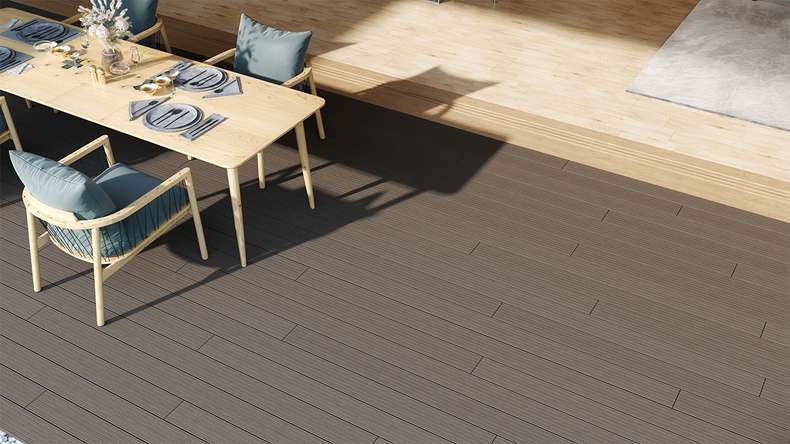 planeo LightWood WPC tavola cava - Grigio chiaro 3m scanalato/scanalato