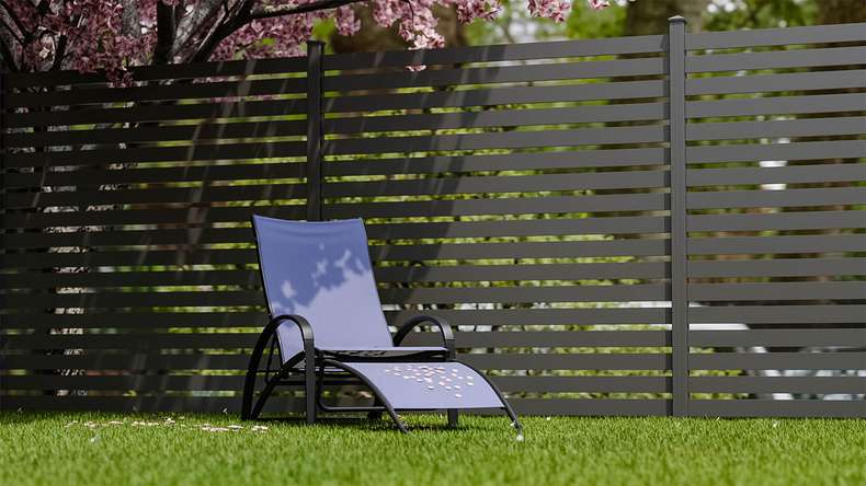 planeo Gardence Metallic Edge - Recinzione da giardino in alluminio quadrata antracite | DB703