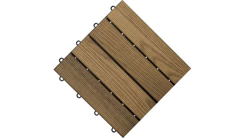 planeo piastrella per legno per esterni termo-cenere scanalata 30x30 cm - 6 pz.