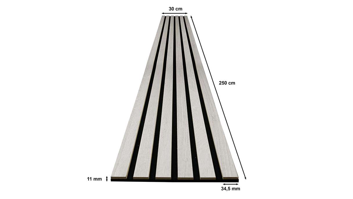 Skaben Pannelli acustici SilentWall Comfort - rovere bianco - 250 x 30 cm
