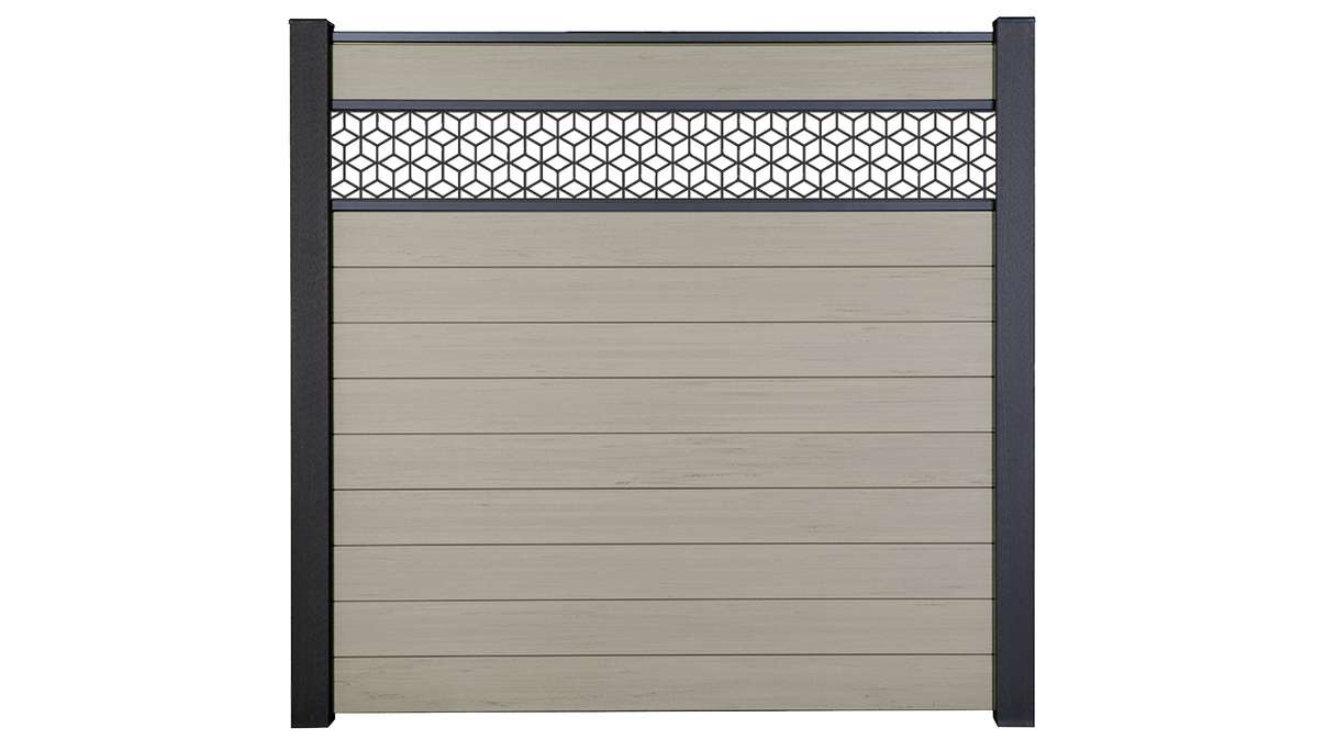 planeo Gardence Strong - recinzione a innesto BPC Cube Bi-Color Sand 180 x 180 cm