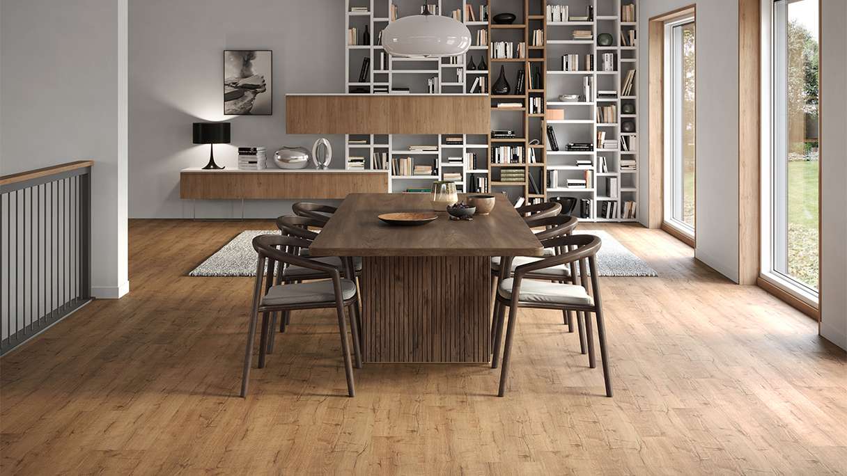 planeo Vinile ad incastro - Rigid Quercia marrone naturale | Goffratura sincronizzata (DF-67501)