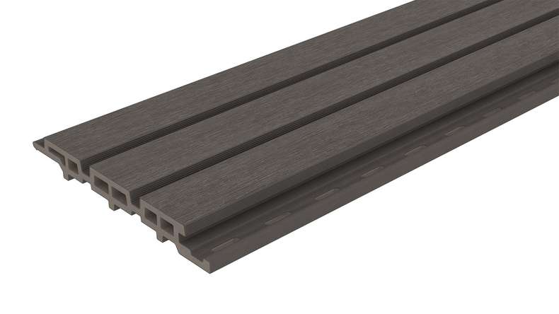 planeo DesignPro - Rivestimento per facciate in WPC, grigio scuro, 2900 x 175 mm