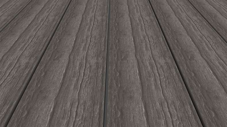 planeo ANTIKWoodline - Doghe per terrazza in WPC con rivestimento CoEx, doghe massicce - Grigio scuro 3 m - rustico/spazzolato liscio