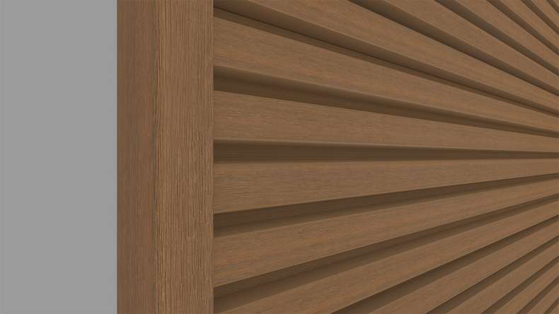 planeo LINEA Slim - Rivestimento per facciate in WPC CoEx, finitura Teak della Birmania, 2900 x 215 mm
