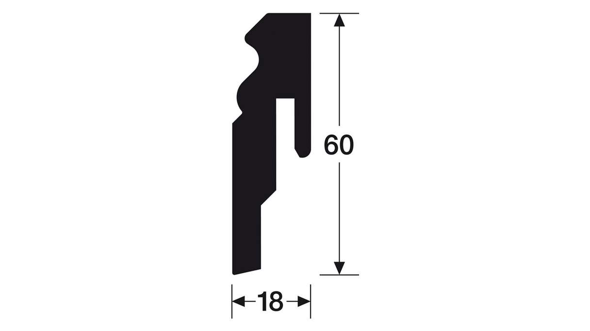 battiscopa planeo Alt Berlin bianco 18 x 60mm
