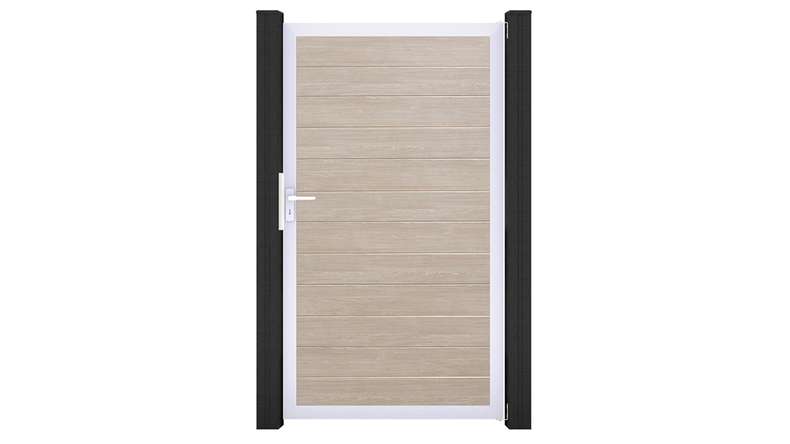 planeo Gardence Simply Small - Porta universale in PVC Rovere Sheffield con telaio in alluminio color argento | EV1 100 x 180 cm
