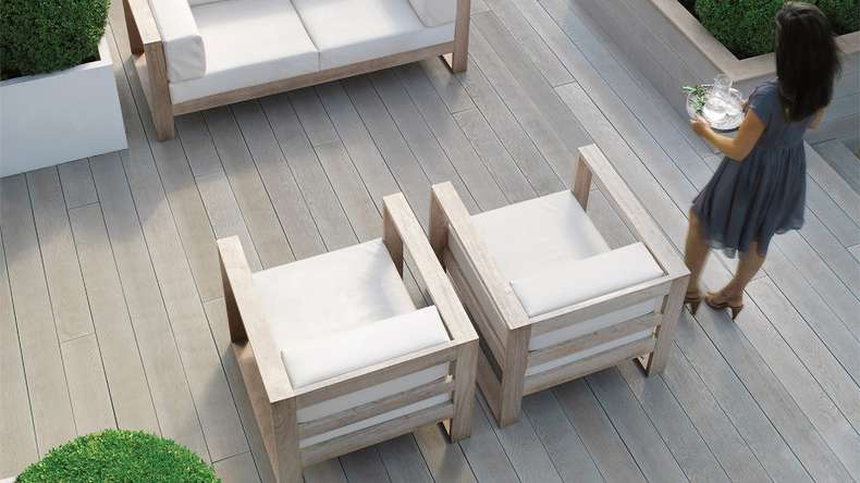 planeo Authoria PureBoard decking solido - Grigio chiaro 3,6 m testurizzato