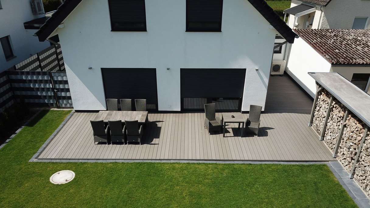 Set completo TitanWood 3m struttura a listoni per legno massiccio grigio chiaro 42,3m² incl. alluminio-UK