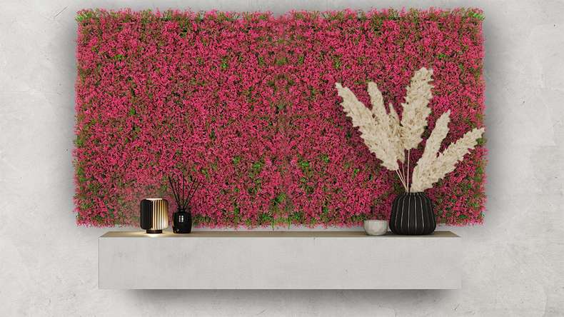 pannello acustico planeo - MixWall Leaf Mood Pink Design Grass 52 x 52 cm | pianta artificiale (PLMW-41111)