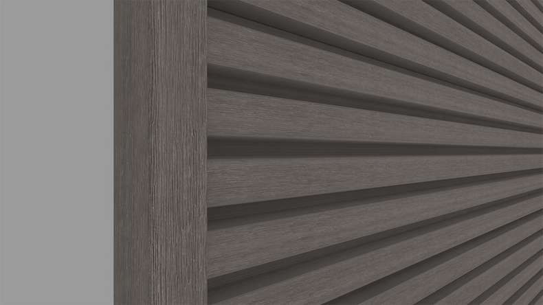 planeo LINEA Slim - Rivestimento per facciate in WPC CoEx, grigio scuro, 2900 x 215 mm