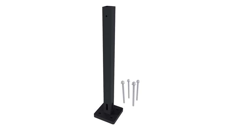 ancoraggio per palo planeo alluminio nero 86 x 86 x 398 mm