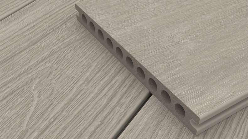 planeo MAXLine Nature - Pannello per decking XL rivestito in WPC CoEx a camera cava - grigio chiaro 3m strutturato/liscio spazzolato
