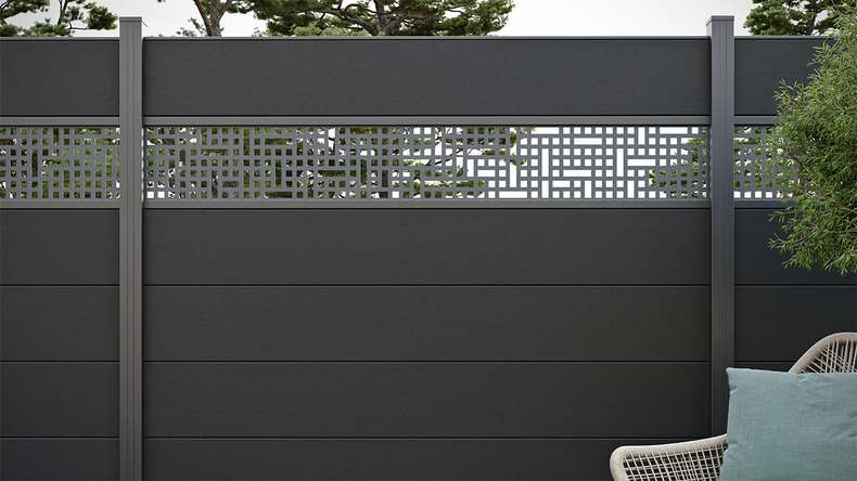planeo Gardence Strong XL - Recinzione in BPC standard Grigio antracite