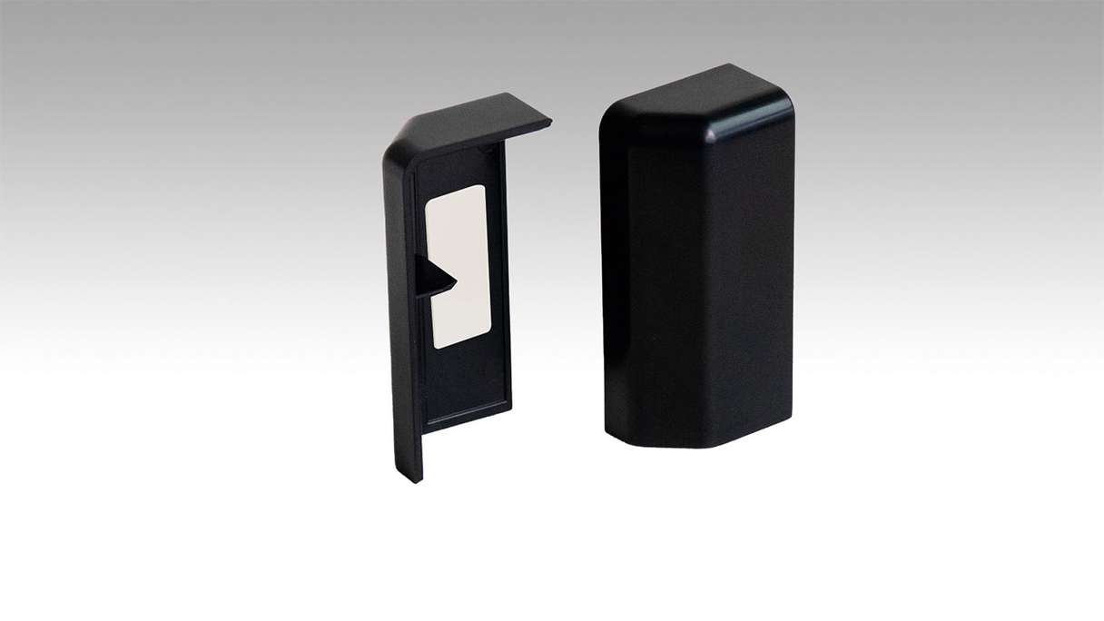 Tappo finale autoadesivo MEISTER per profilo battiscopa 15 MK | 15 F MK | 20 PK | 20 PK Aqua 2039 Nero (800034-03-02039)