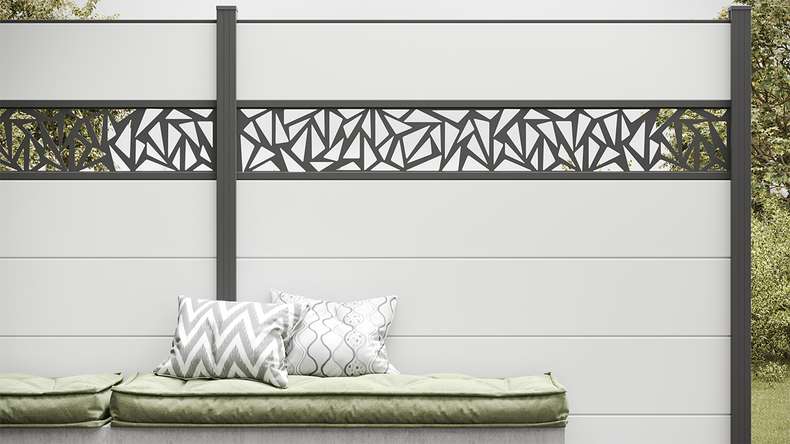 planeo Gardence Simply - Recinzione in PVC ad innesto Quadrata Bianco 180 x 180cm