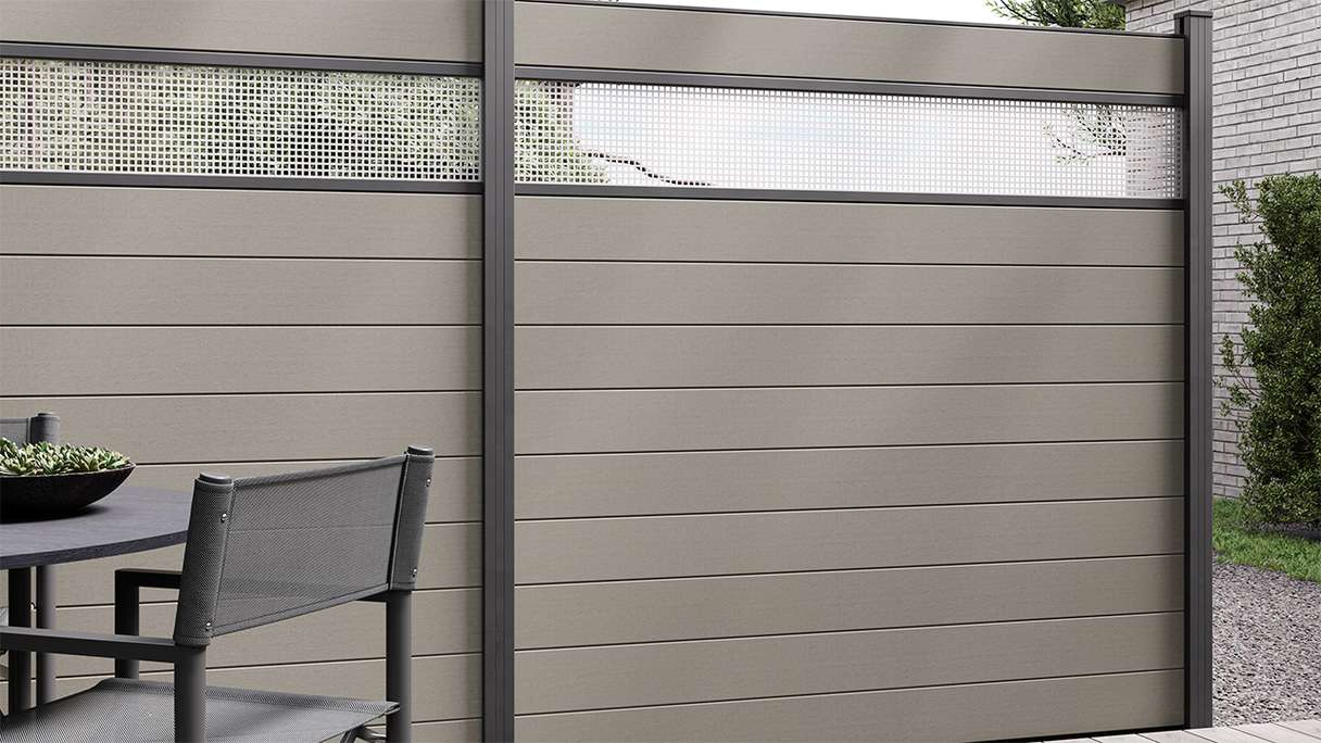 planeo Gardence Strong - Recinzione in BPC quadrato Grigio