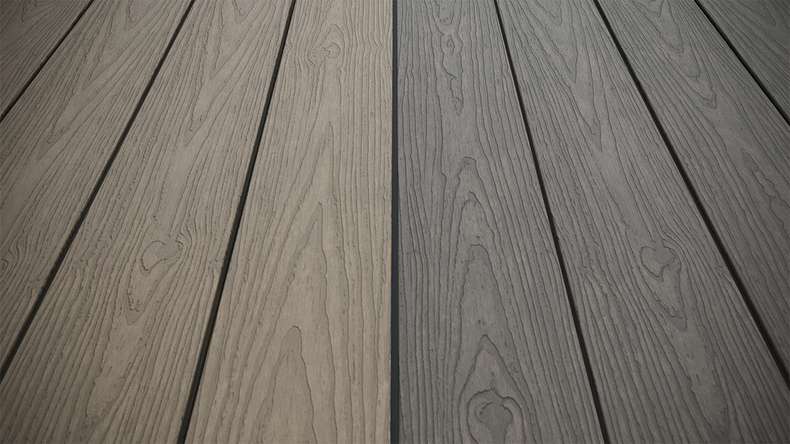 planeo CoEXWood WPC tavola con rivestimento solido - Grigio/Cemento 3m strutturato