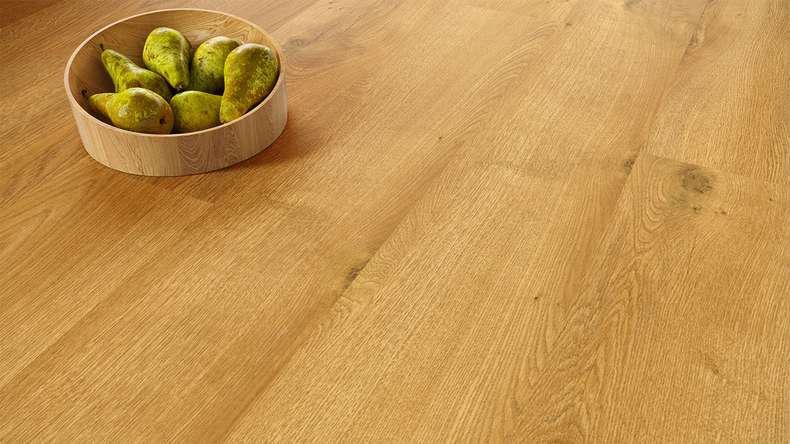 planeo Vinile rigido Klick - SolutionX 2in1 BigSize Quercia Maison 1,83 m di lunghezza asse XL | isolamento acustico integrato per il calpestio (ECF-BS-84)