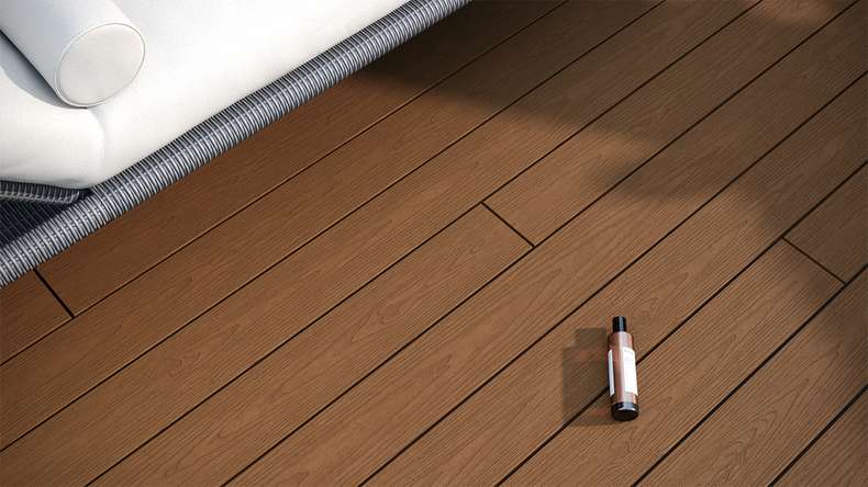 planeo CoEXWood WPC tavola con rivestimento solido - Sabbia/Caramello 4.8m strutturato