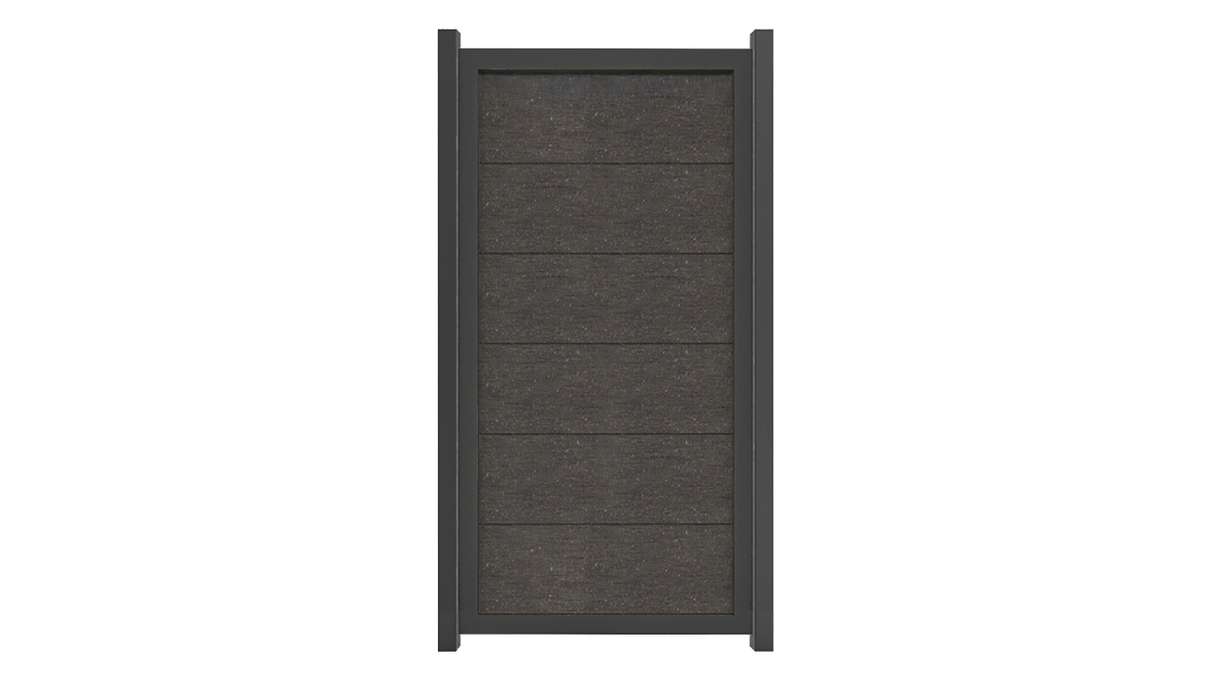 planeo Gardence Guard - Recinzione in BPC verticale Grigio antracite con telaio in alluminio in antracite